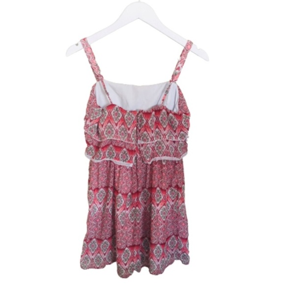 HOLLISTER Spaghetti Strap Boho Tiered Lace Dress Pink/Sage Size Small - Picture 6 of 9